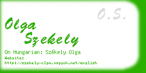 olga szekely business card